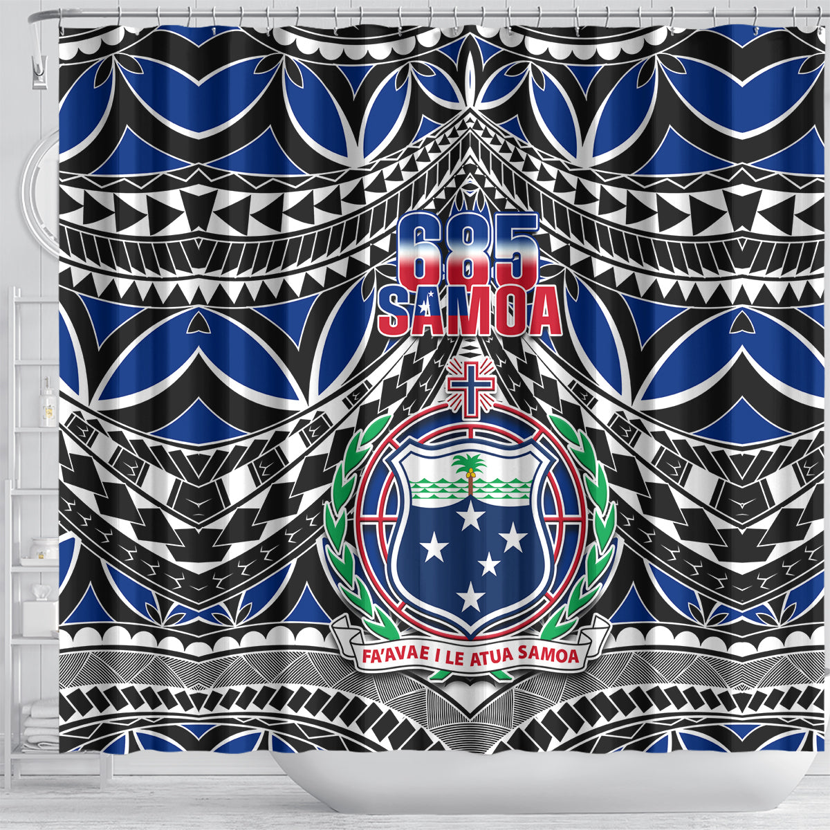 Samoa 685 Shower Curtain Samoan Coat Of Arms Simple Style LT14 - Polynesian Pride