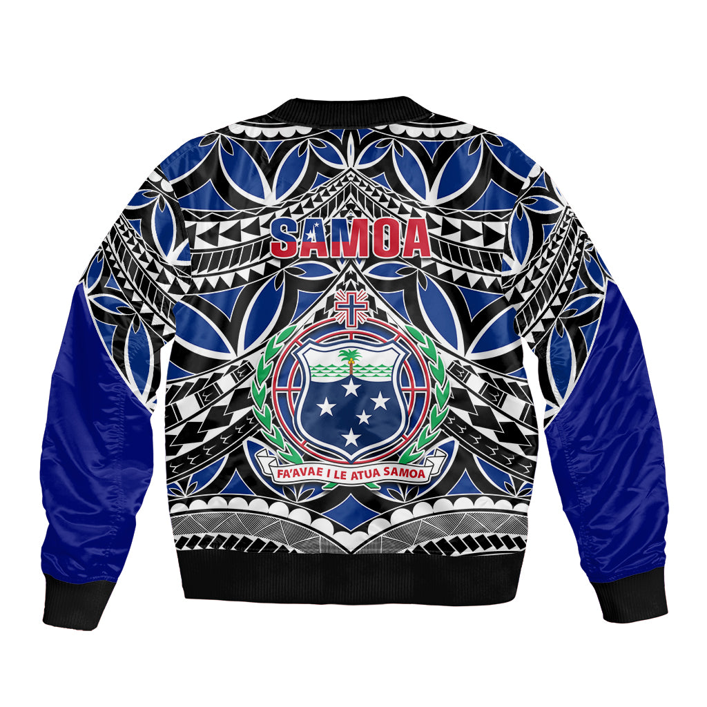 Samoa 685 Sleeve Zip Bomber Jacket Samoan Coat Of Arms Simple Style LT14 - Polynesian Pride