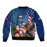 United States And Samoa Bomber Jacket USA Flag Eagle Mix Samoan Coat Of Arms LT14 - Polynesian Pride