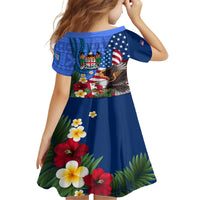 United States And Fiji Family Matching Tank Maxi Dress and Hawaiian Shirt USA Flag Eagle Mix Fijian Coat Of Arms Tapa Pattern LT14 - Polynesian Pride