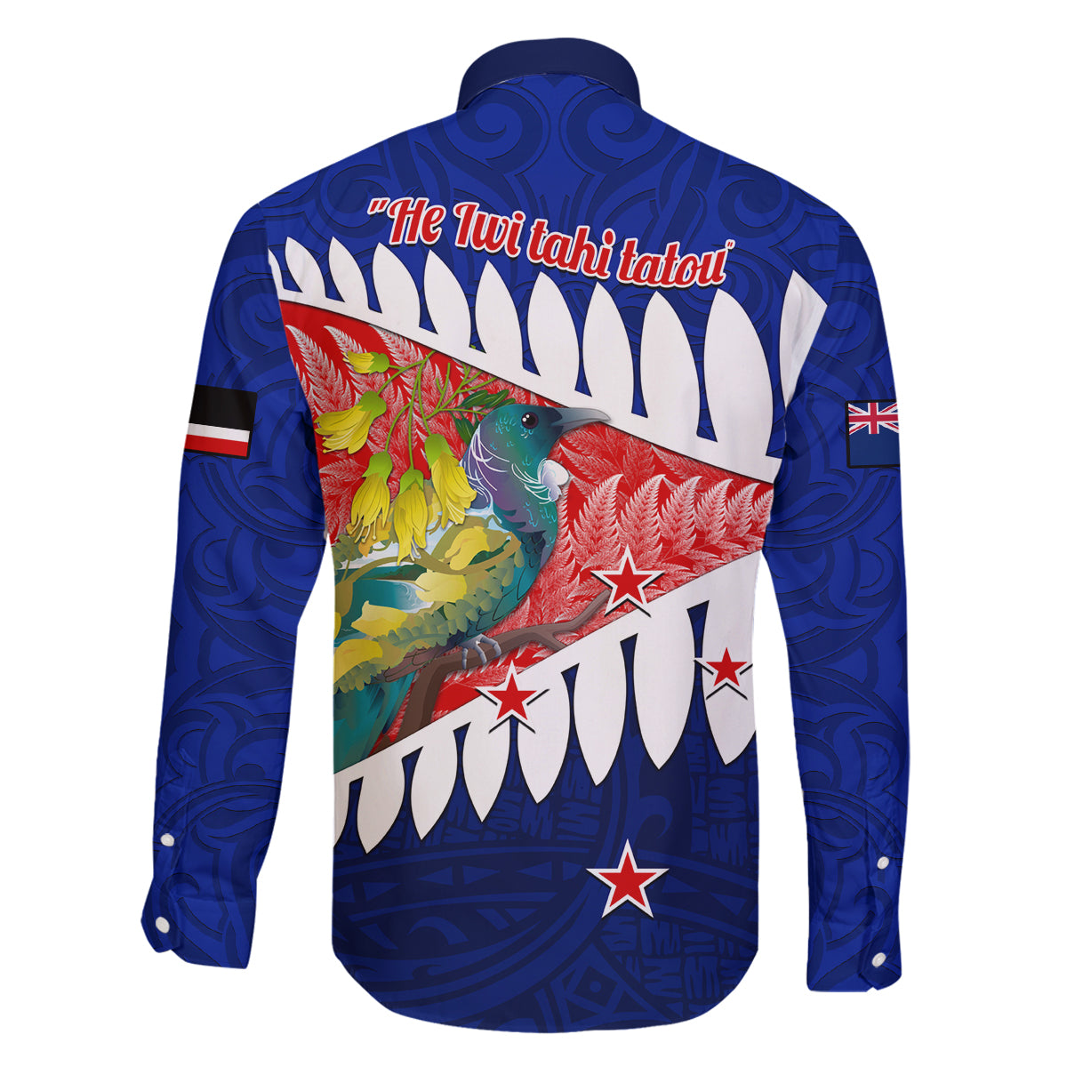 New Zealand Waitangi Day Family Matching Puletasi Dress and Hawaiian Shirt NZ Maori Tui Bird With Kowhai Flowers LT14 - Polynesian Pride