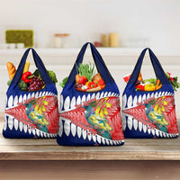 New Zealand Waitangi Day Grocery Bag NZ Maori Tui Bird With Kowhai Flowers