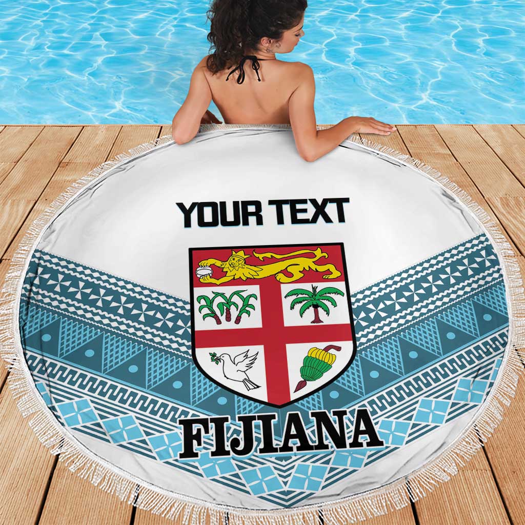 Custom Fiji Tapa Rugby 2025 Beach Blanket Go Champions Fijiana