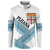 Custom Fiji Tapa Rugby 2025 Button Sweatshirt Go Champions Fijiana