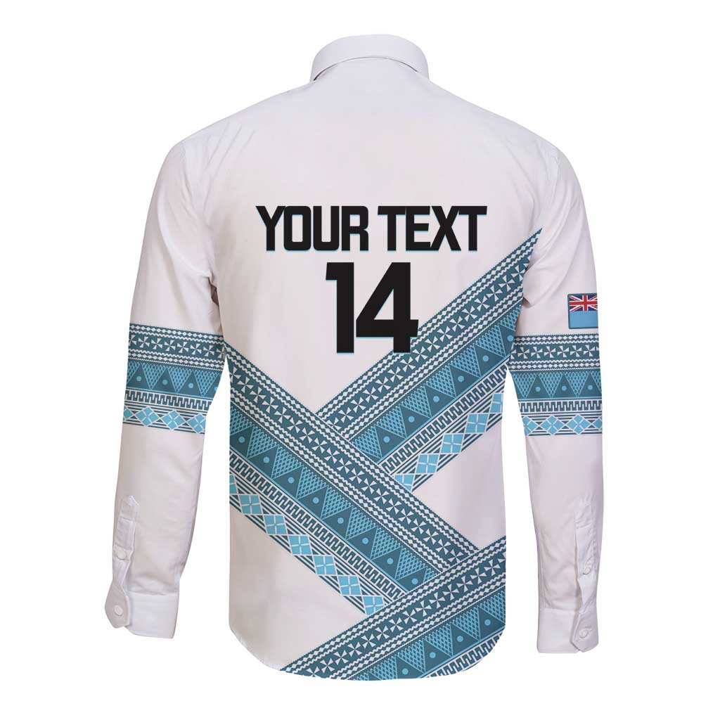 Custom Fiji Tapa Rugby 2025 Long Sleeve Button Shirt Go Champions Fijiana