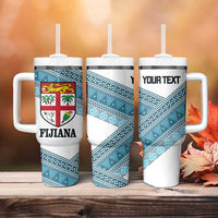 Custom Fiji Tapa Rugby 2025 Tumbler With Handle Go Champions Fijiana