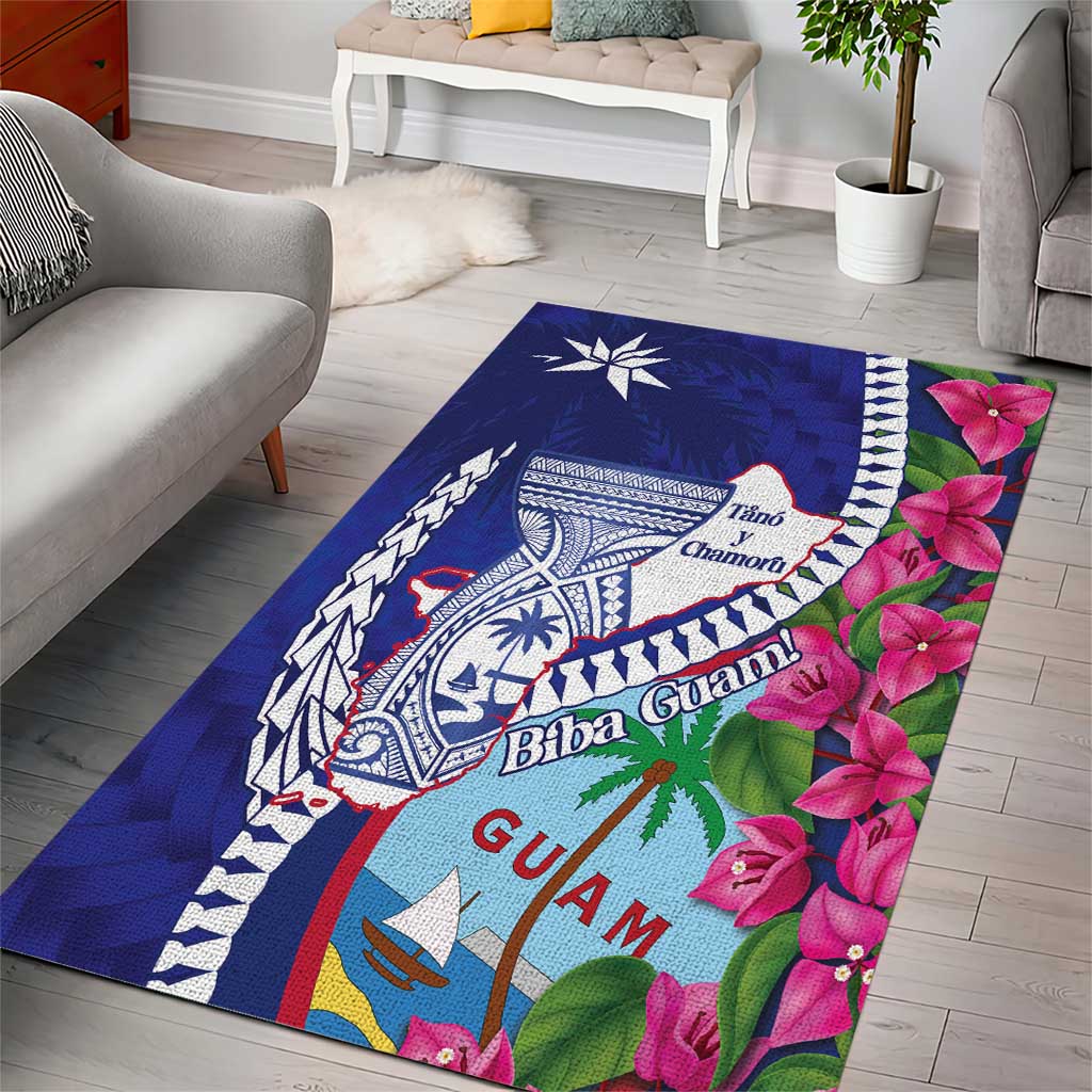 Biba Guam Liberation Day Area Rug Tano y Chamoru Latte Stone Blue LT14 - Polynesian Pride