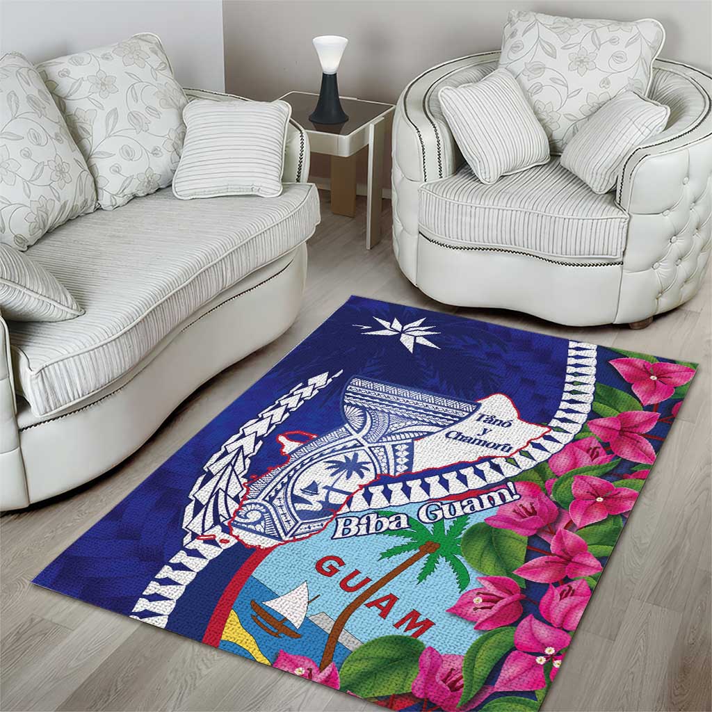 Biba Guam Liberation Day Area Rug Tano y Chamoru Latte Stone Blue LT14 - Polynesian Pride