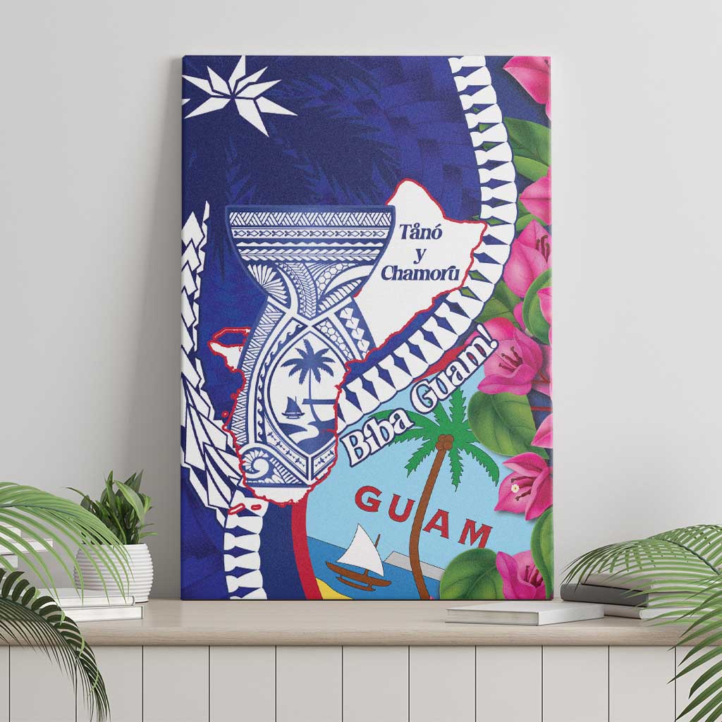 Biba Guam Liberation Day Canvas Wall Art Tano y Chamoru Latte Stone Blue