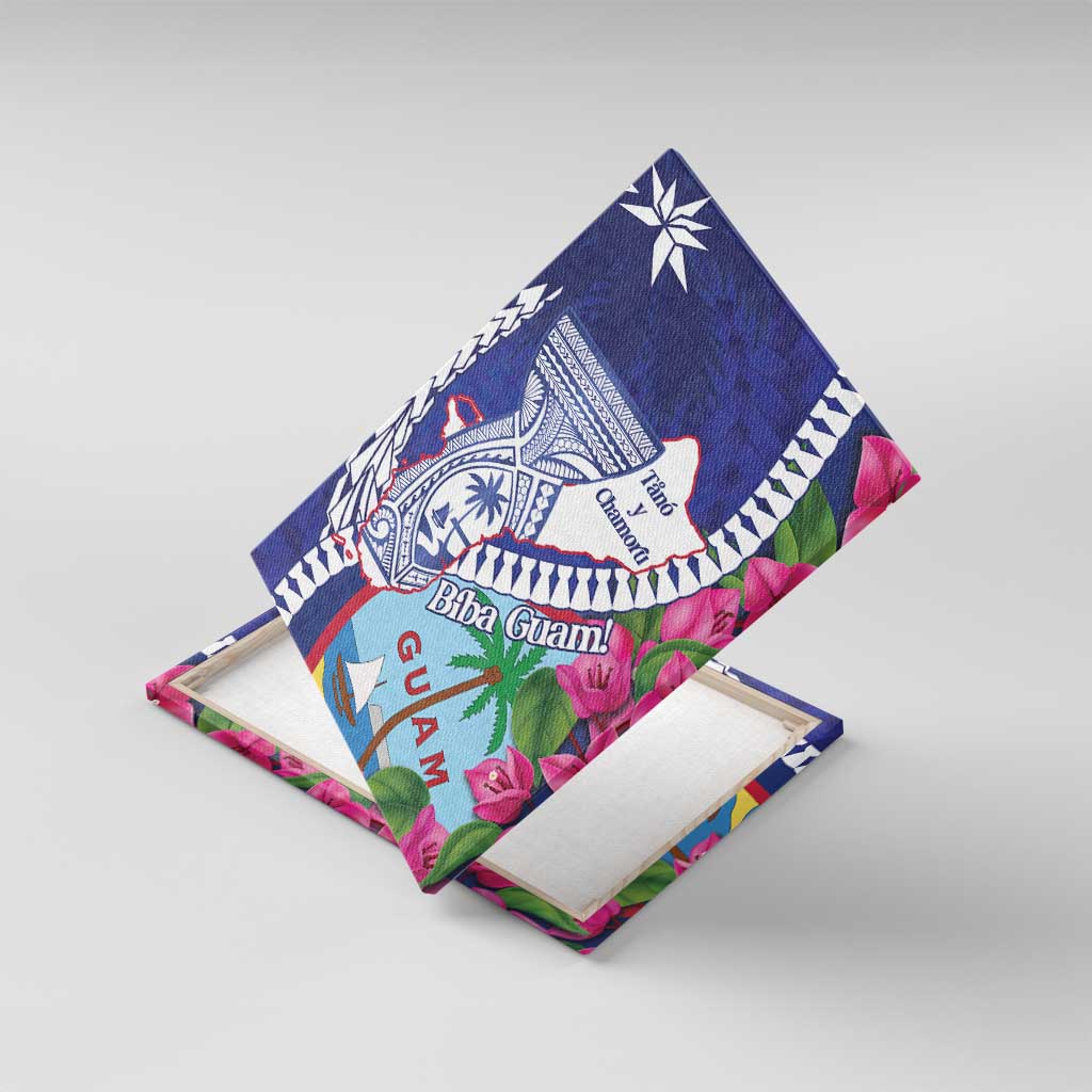 Biba Guam Liberation Day Canvas Wall Art Tano y Chamoru Latte Stone Blue