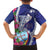Biba Guam Liberation Day Family Matching Off Shoulder Short Dress and Hawaiian Shirt Tano y Chamoru Latte Stone Blue