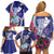 Biba Guam Liberation Day Family Matching Off Shoulder Short Dress and Hawaiian Shirt Tano y Chamoru Latte Stone Blue