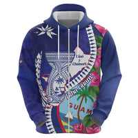 Biba Guam Liberation Day Hoodie Tano y Chamoru Latte Stone Blue