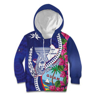 Biba Guam Liberation Day Kid Hoodie Tano y Chamoru Latte Stone Blue