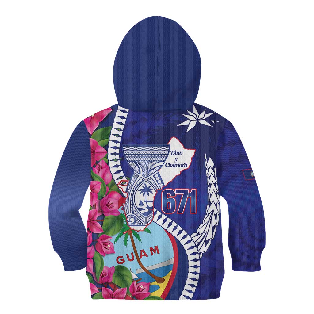 Biba Guam Liberation Day Kid Hoodie Tano y Chamoru Latte Stone Blue