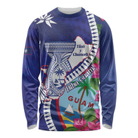 Biba Guam Liberation Day Long Sleeve Shirt Tano y Chamoru Latte Stone Blue