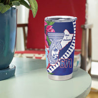Biba Guam Liberation Day Tumbler Cup Tano y Chamoru Latte Stone Blue