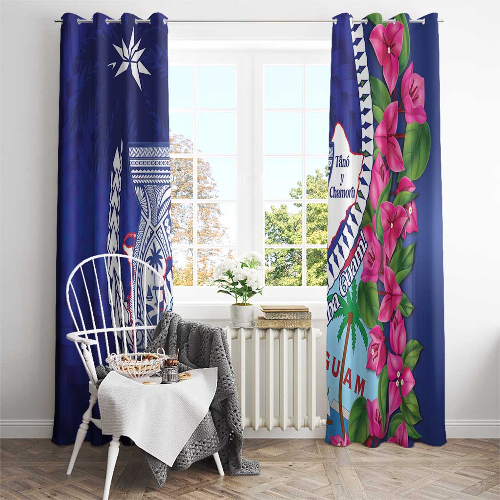 Biba Guam Liberation Day Window Curtain Tano y Chamoru Latte Stone Blue