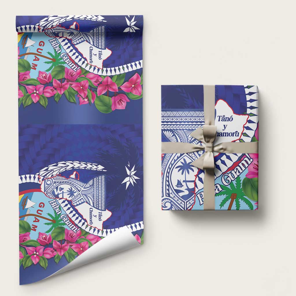 Biba Guam Liberation Day Wrapping Paper Tano y Chamoru Latte Stone Blue - Polynesian Pride