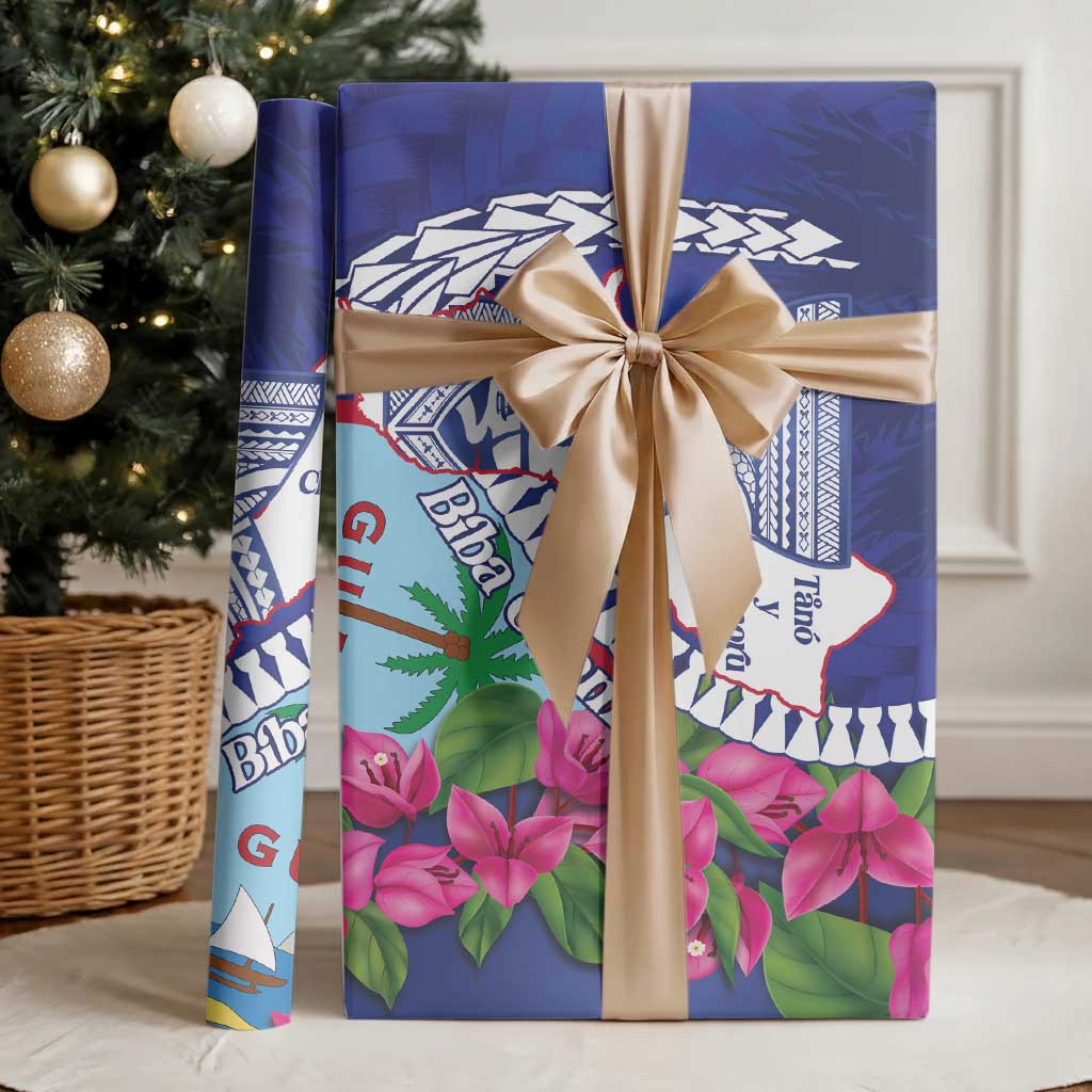 Biba Guam Liberation Day Wrapping Paper Tano y Chamoru Latte Stone Blue - Polynesian Pride