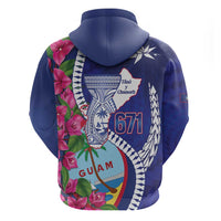 Biba Guam Liberation Day Zip Hoodie Tano y Chamoru Latte Stone Blue
