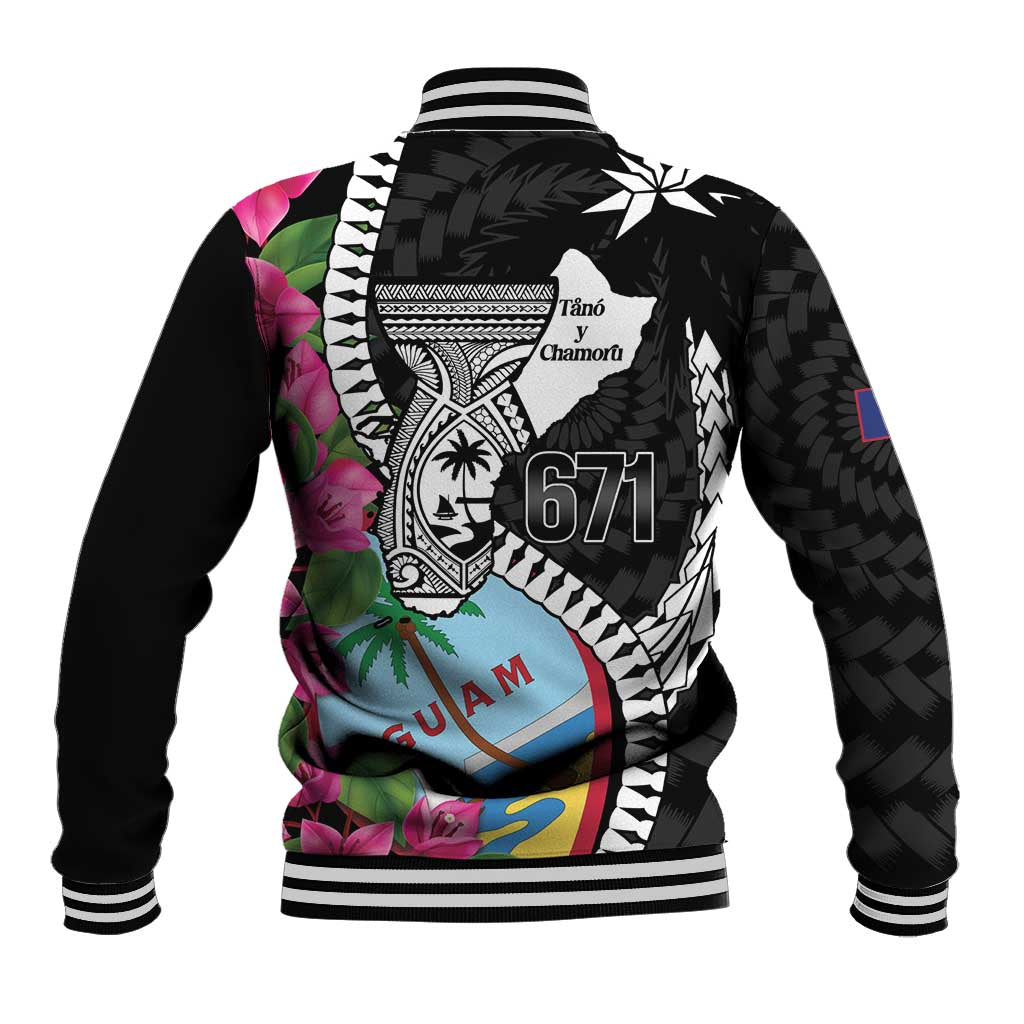 Biba Guam Liberation Day Baseball Jacket Tano y Chamoru Latte Stone Black LT14 - Polynesian Pride