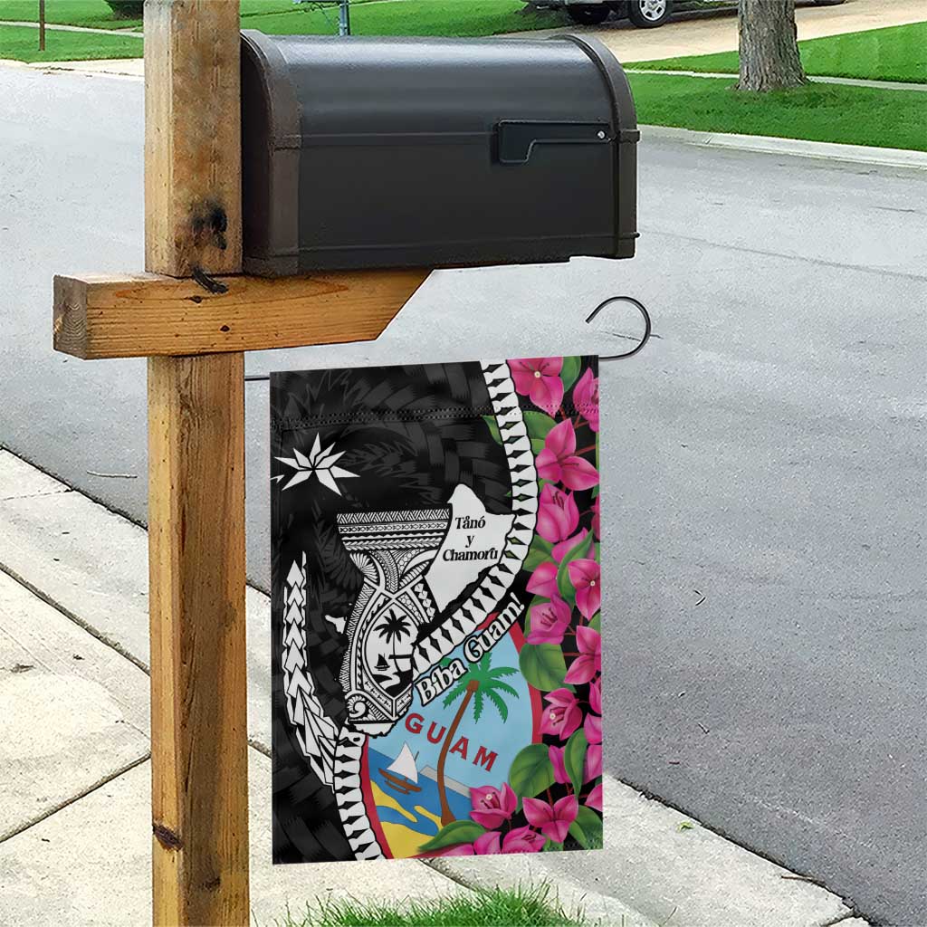 Biba Guam Liberation Day Garden Flag Tano y Chamoru Latte Stone Black