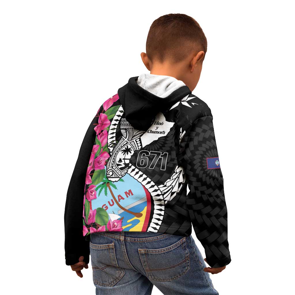 Biba Guam Liberation Day Kid Hoodie Tano y Chamoru Latte Stone Black LT14 - Polynesian Pride