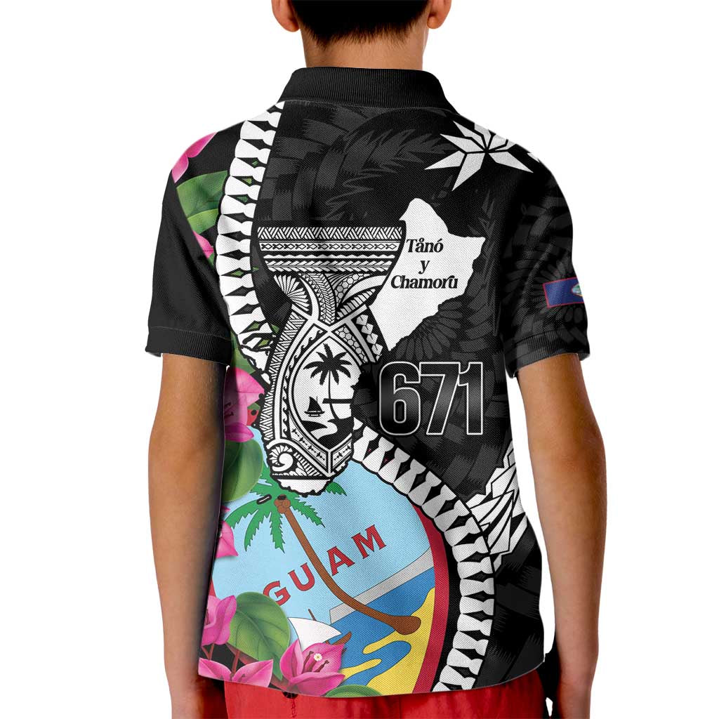 Biba Guam Liberation Day Kid Polo Shirt Tano y Chamoru Latte Stone Black LT14 - Polynesian Pride