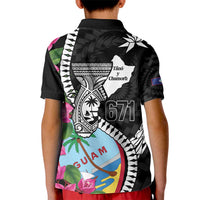 Biba Guam Liberation Day Kid Polo Shirt Tano y Chamoru Latte Stone Black LT14 - Polynesian Pride