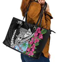 Biba Guam Liberation Day Leather Tote Bag Tano y Chamoru Latte Stone Black