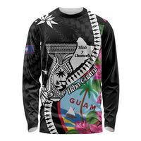 Biba Guam Liberation Day Long Sleeve Shirt Tano y Chamoru Latte Stone Black LT14 Unisex Black - Polynesian Pride