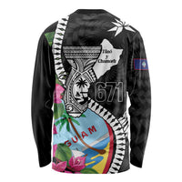 Biba Guam Liberation Day Long Sleeve Shirt Tano y Chamoru Latte Stone Black LT14 - Polynesian Pride