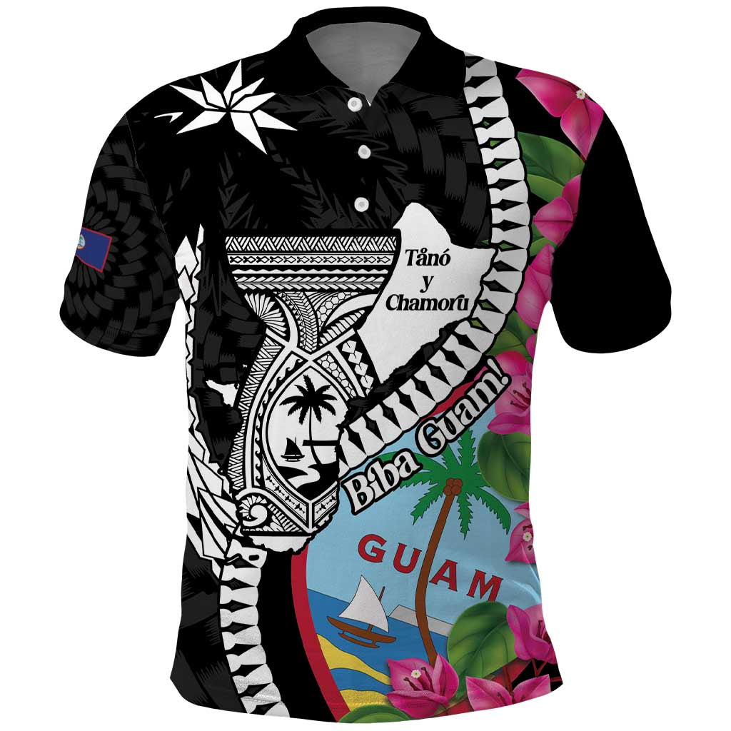 Biba Guam Liberation Day Polo Shirt Tano y Chamoru Latte Stone Black