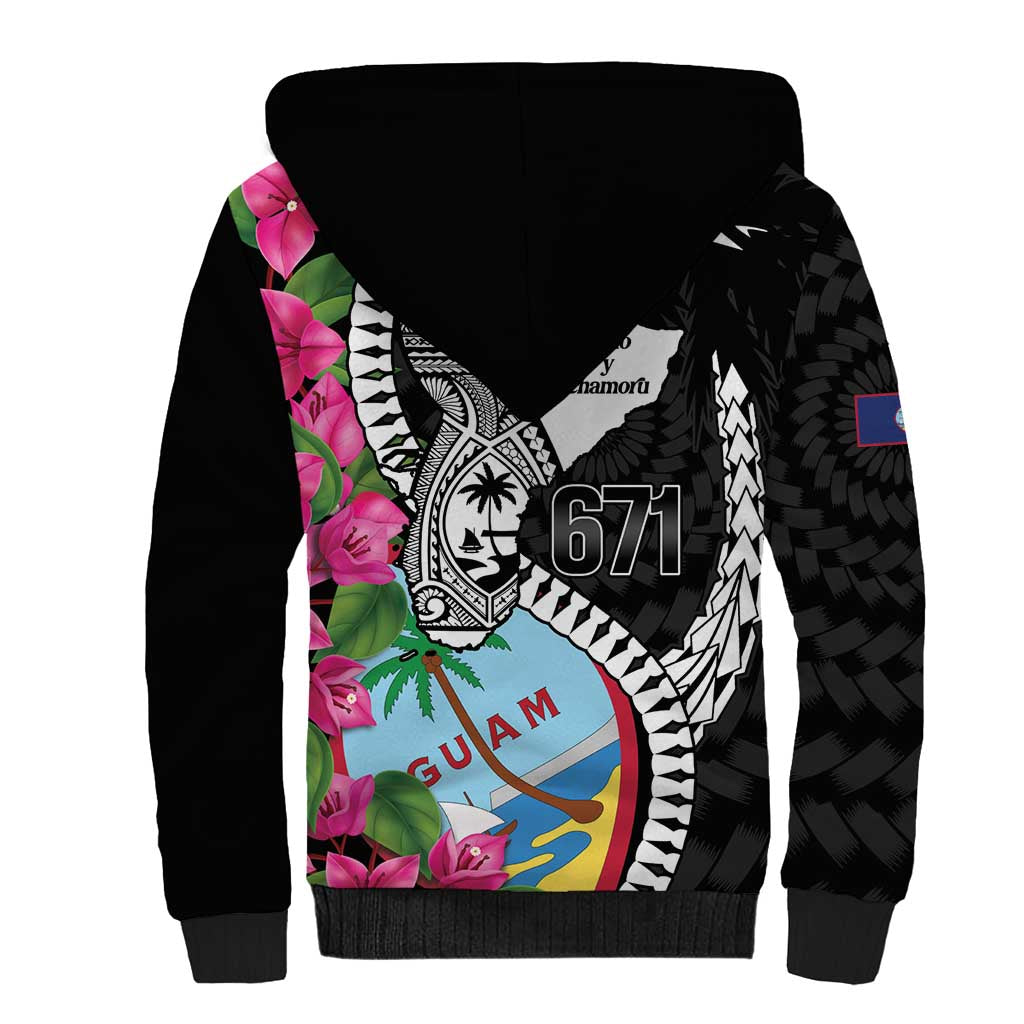 Biba Guam Liberation Day Sherpa Hoodie Tano y Chamoru Latte Stone Black