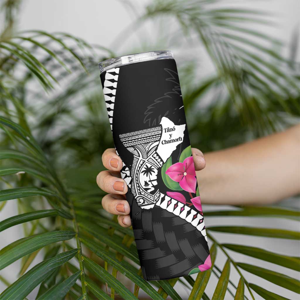 Biba Guam Liberation Day Skinny Tumbler Tano y Chamoru Latte Stone Black