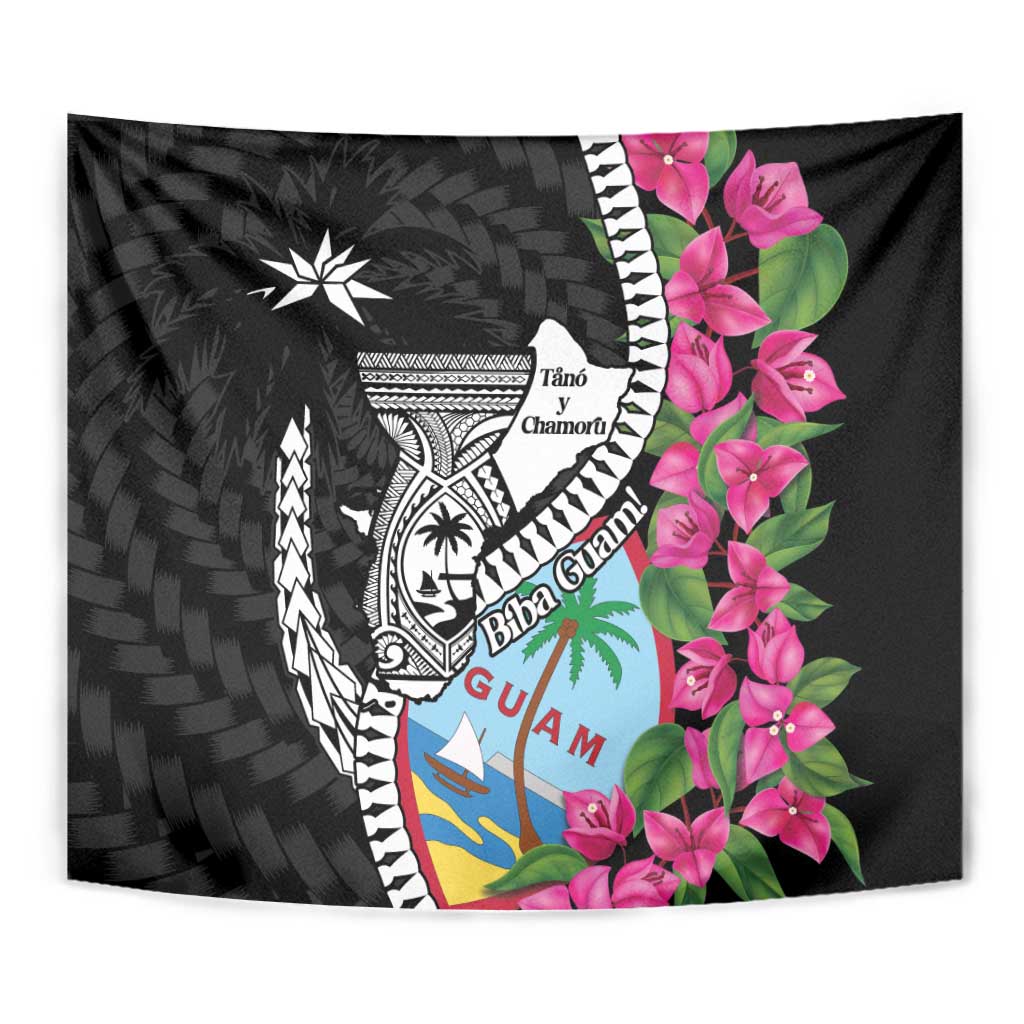 Biba Guam Liberation Day Tapestry Tano y Chamoru Latte Stone Black