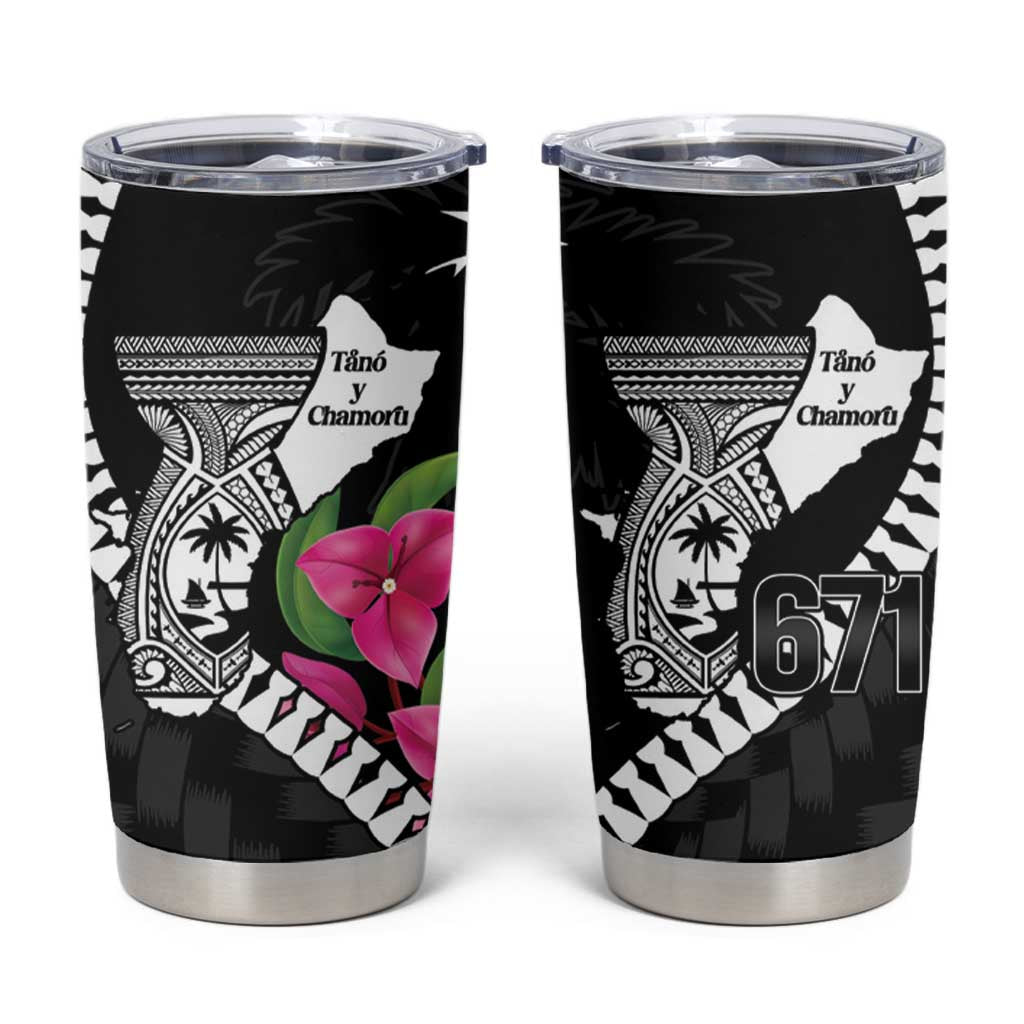 Biba Guam Liberation Day Tumbler Cup Tano y Chamoru Latte Stone Black