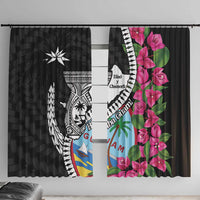 Biba Guam Liberation Day Window Curtain Tano y Chamoru Latte Stone Black
