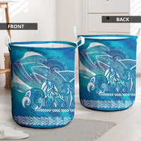Kuri Dog Waka New Zealand Matariki Laundry Basket Ocean Sharks Maori Tattoo