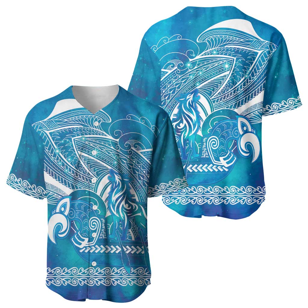 Kuri Dog Waka New Zealand Matariki Baseball Jersey Ocean Sharks Maori Tattoo