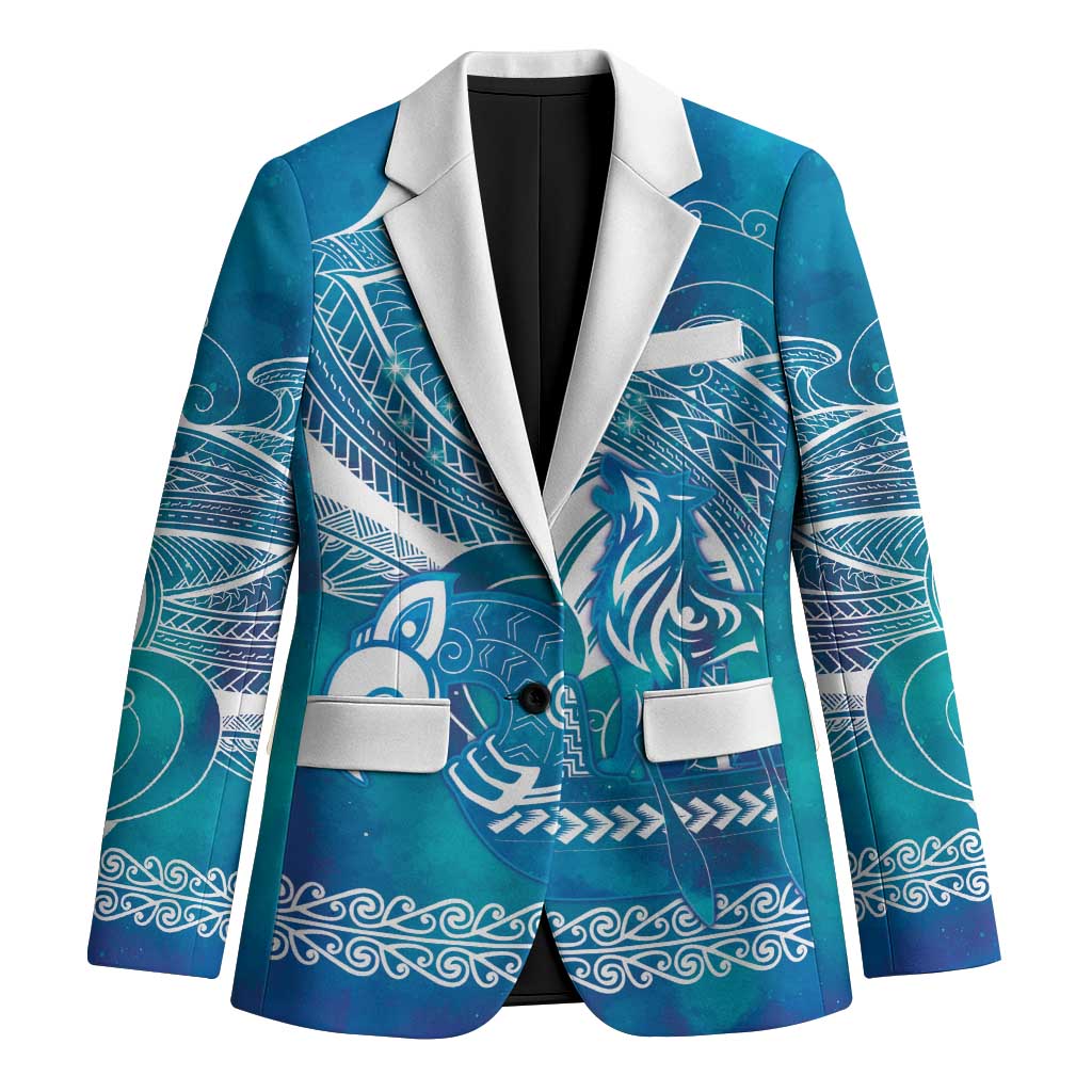 Kuri Dog Waka New Zealand Matariki Blazer Ocean Sharks Maori Tattoo