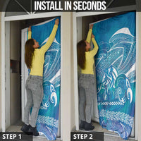 Kuri Dog Waka New Zealand Matariki Door Cover Ocean Sharks Maori Tattoo