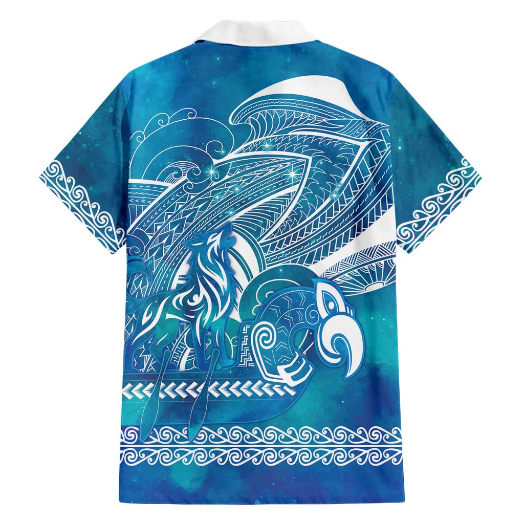 Kuri Dog Waka New Zealand Matariki Family Matching Puletasi and Hawaiian Shirt Ocean Sharks Maori Tattoo