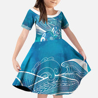 Kuri Dog Waka New Zealand Matariki Family Matching Tank Maxi Dress and Hawaiian Shirt Ocean Sharks Maori Tattoo