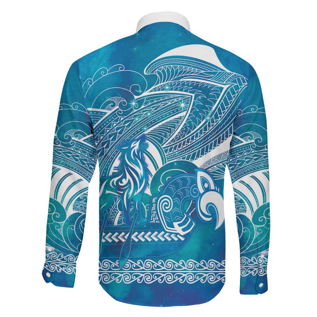 Kuri Dog Waka New Zealand Matariki Family Matching Tank Maxi Dress and Hawaiian Shirt Ocean Sharks Maori Tattoo