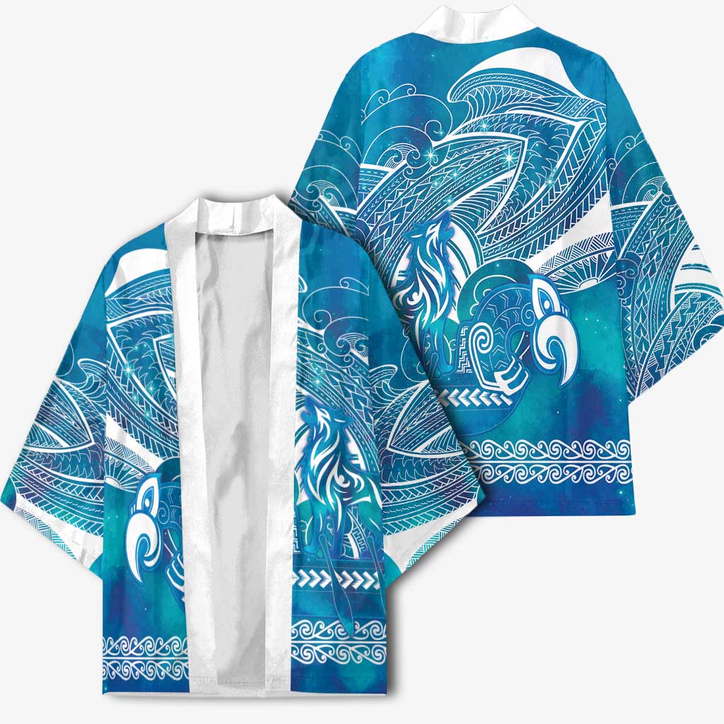 Kuri Dog Waka New Zealand Matariki Kimono Ocean Sharks Maori Tattoo