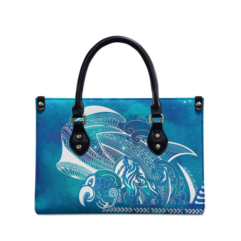 Kuri Dog Waka New Zealand Matariki Leather Bag Ocean Sharks Maori Tattoo