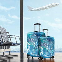 Kuri Dog Waka New Zealand Matariki Luggage Cover Ocean Sharks Maori Tattoo
