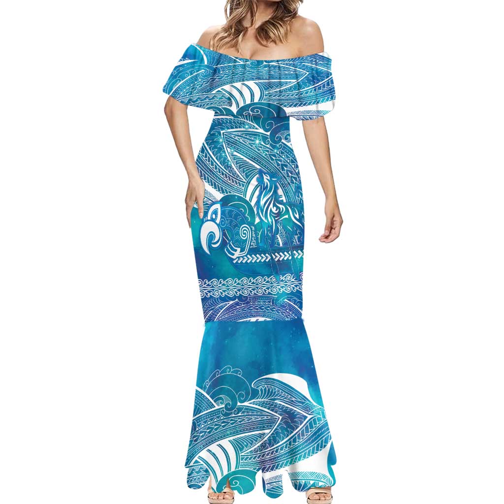 Kuri Dog Waka New Zealand Matariki Mermaid Dress Ocean Sharks Maori Tattoo